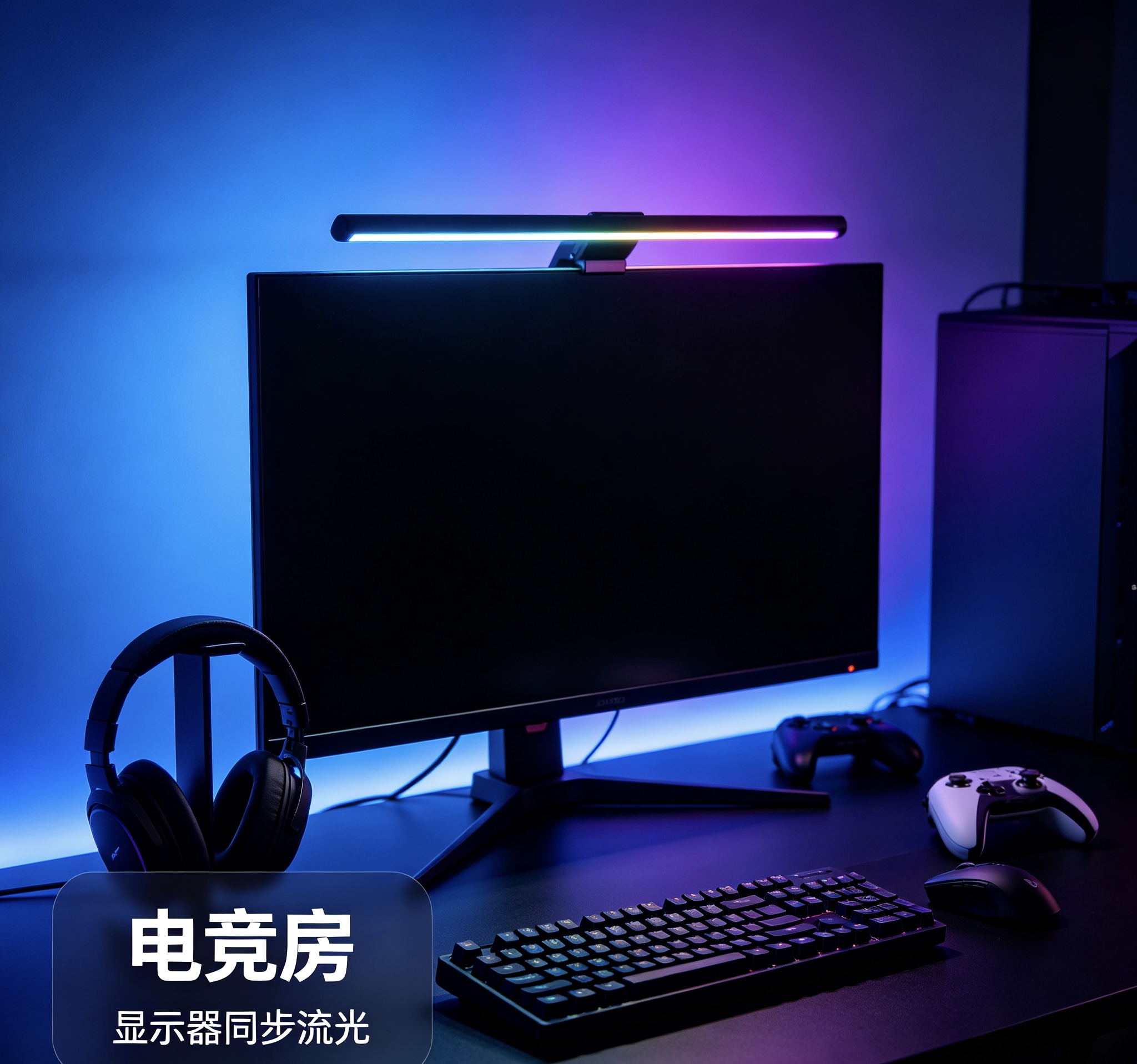 RGB lighting around a gaming display
